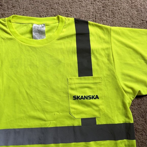 OccuNomix Shirt Mens 2X Yellow LUX-SSETP2B Class 2 Hi Visibility Short Sleeve - Picture 4 of 13